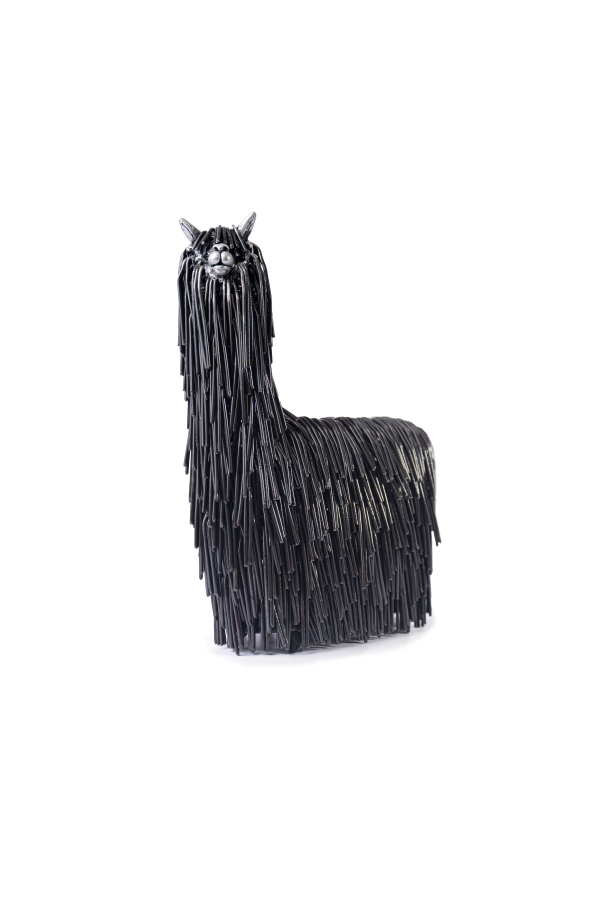 Alpaca Suri De Alambre Negro Pequeña
