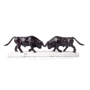Pareja de Toros Truncos Con base de Sillar