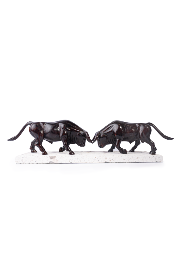 Pareja de Toros Truncos Con base de Sillar
