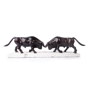 Pareja de Toros Truncos Con base de Sillar