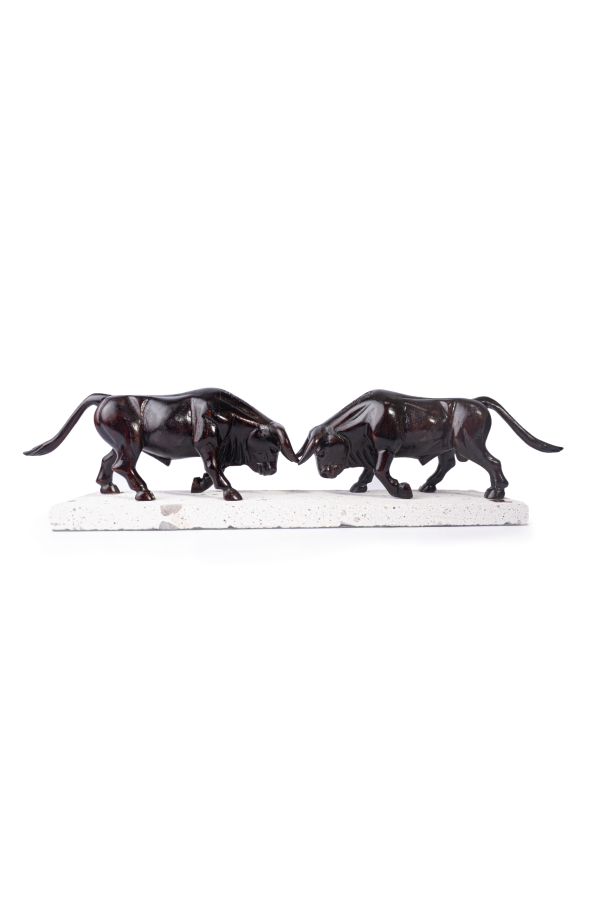 Pareja de Toros Truncos Con base de Sillar