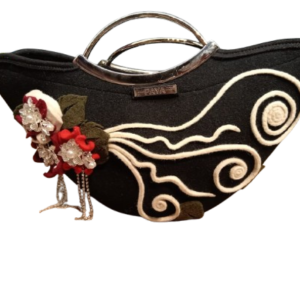 Bolso De Fieltro Con Flores De Metal BO31